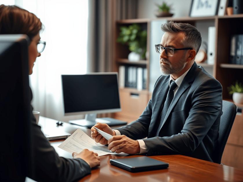 Cliente consultando advogado sobre fraudes imobiliárias para evitar golpes na compra de imóveis.