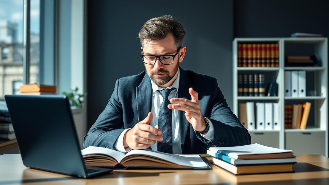 Advogado esclarecendo dúvidas sobre prescrição e decadência no Direito Civil a cliente em escritório moderno.