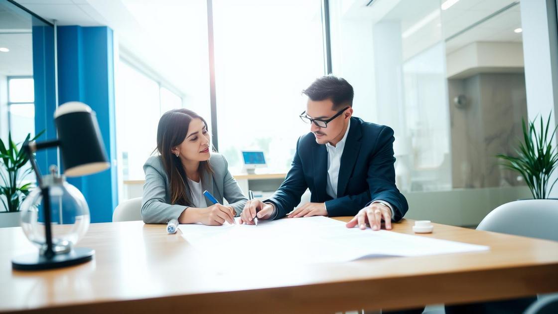 Parte interessada em transação imobiliária revisando contrato com advogado, exemplificando a importância da formalização.