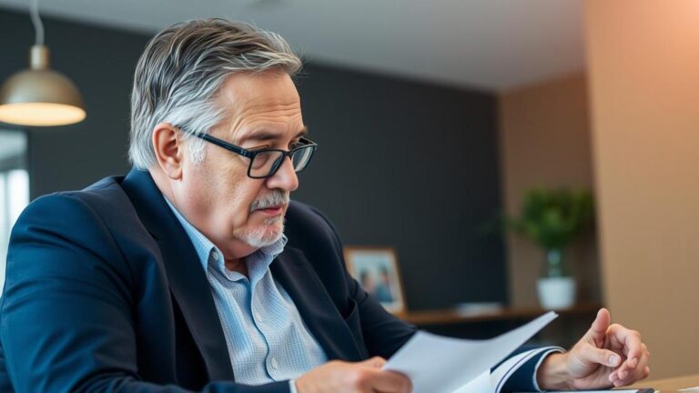 Advogado explicando o processo de curatela a um cliente idoso, ressaltando importância e cuidados.