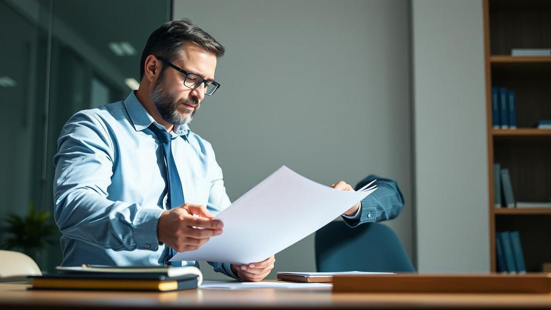 Advogado analisando documentos com cliente em escritório moderno sobre o contencioso tributário.